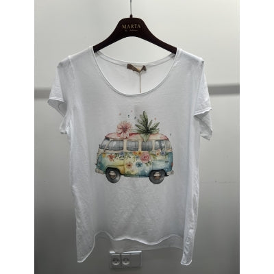 Marta, Marie T-Shirt, White Bus