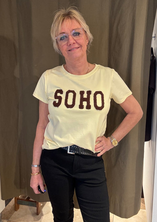 Marta, Herdis T-shirt, Gul/Brun