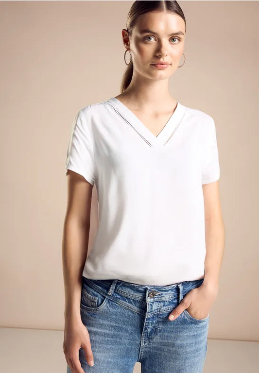 Street One, Hvid Bluse m/broderi