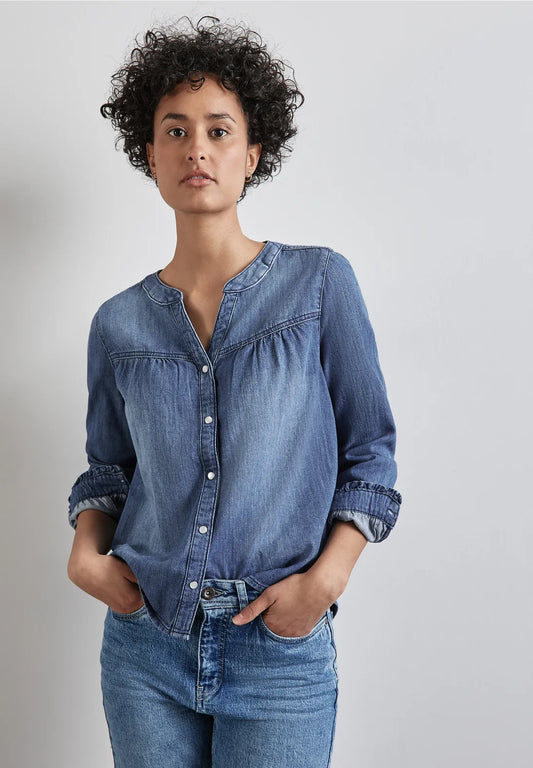 Street One, Denim-Ruffel Bluse